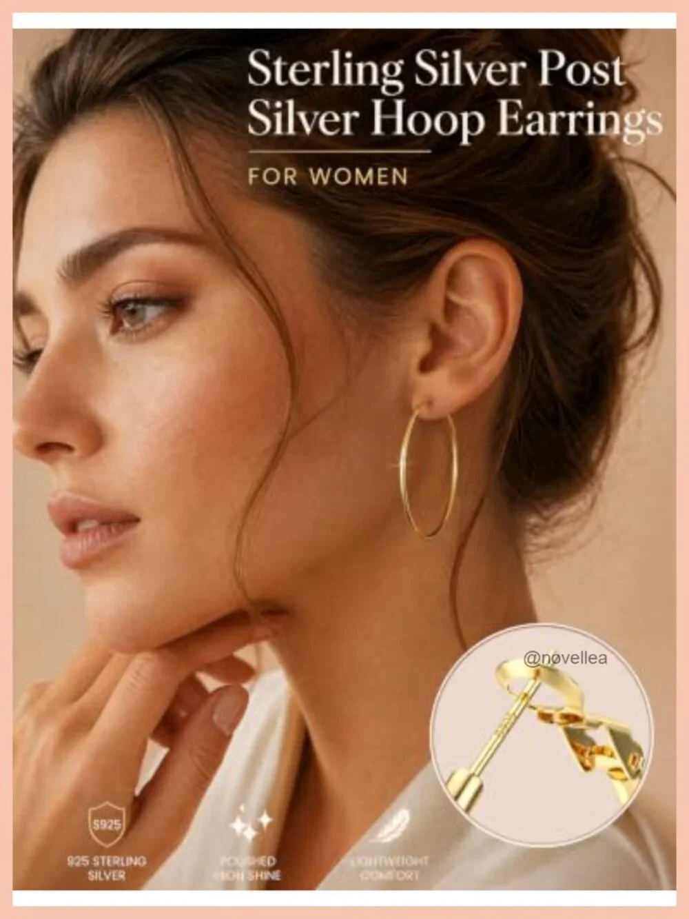 5 Pair 925 Sterling Silver Hoop Earrings Set Small To Large 10 14 20 30 40mm